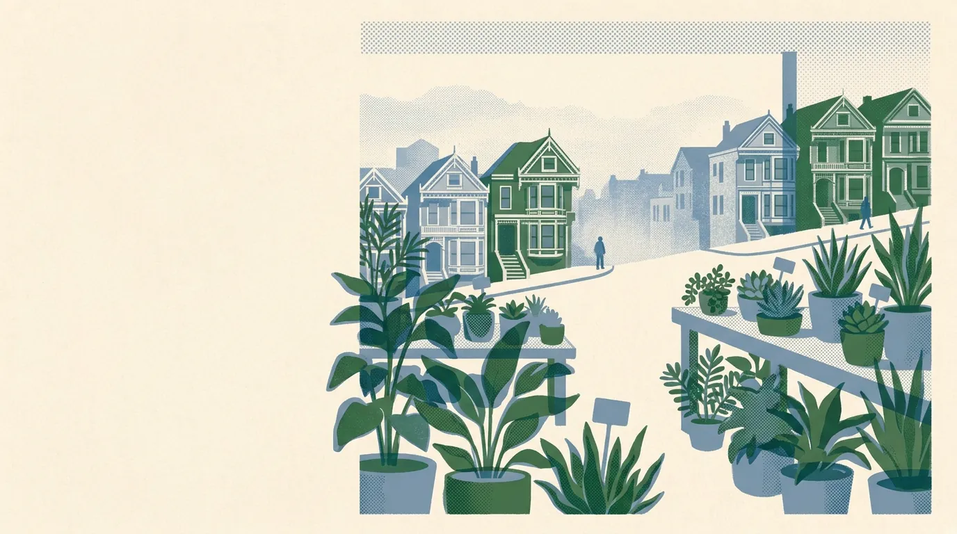 Illustration of plant nurseries in San Francisco