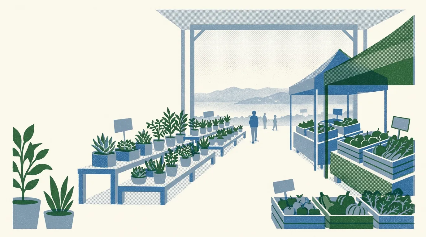 Illustration of plant nurseries in the Bay Area