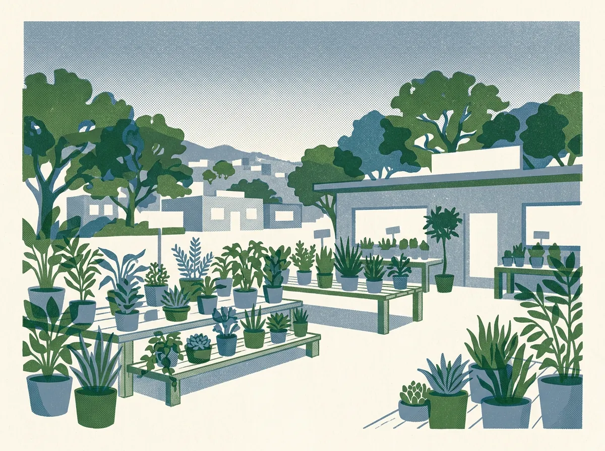 Illustration of plant nurseries in Oakland