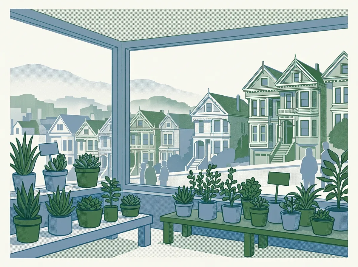 Illustration of plant nurseries in San Francisco