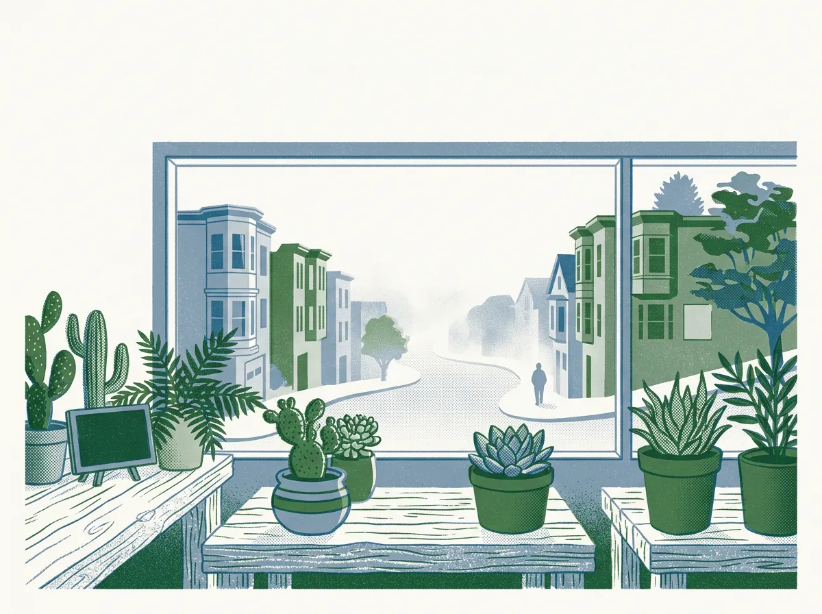 Illustration of plant nurseries in San Francisco